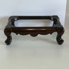 Vintage Wood Footstool Base Empty Frame Queen Anne Style