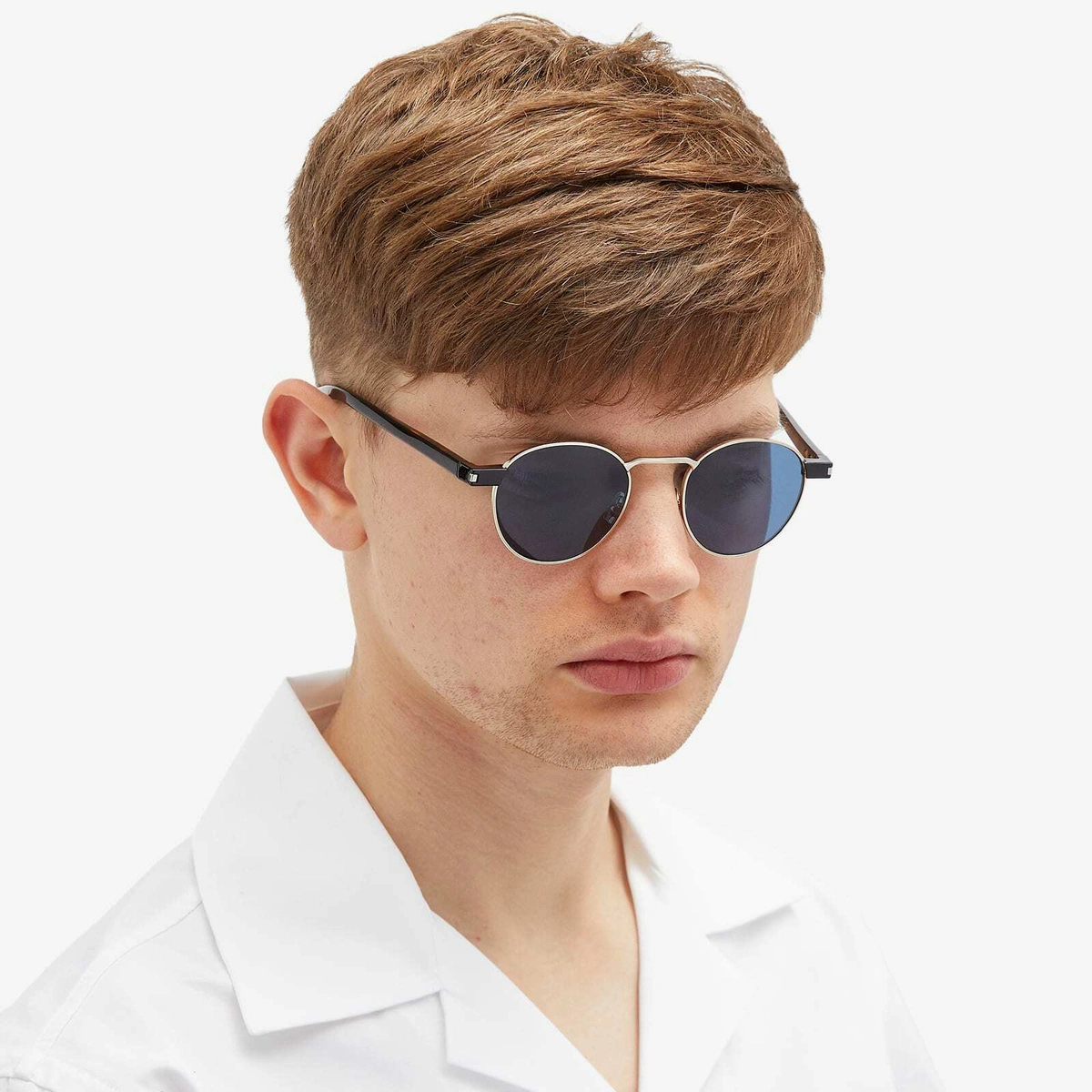 NUOVI OCCHIALI DA SOLE SL707 004 SAINT LAURENT UNISEX ROTONDI NERI OCCHIALE