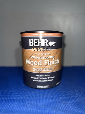 #ad BEHR DeckPlus Waterproofing Wood Finish 1 Gal Cedar 401 Transparent Exterior $24.99