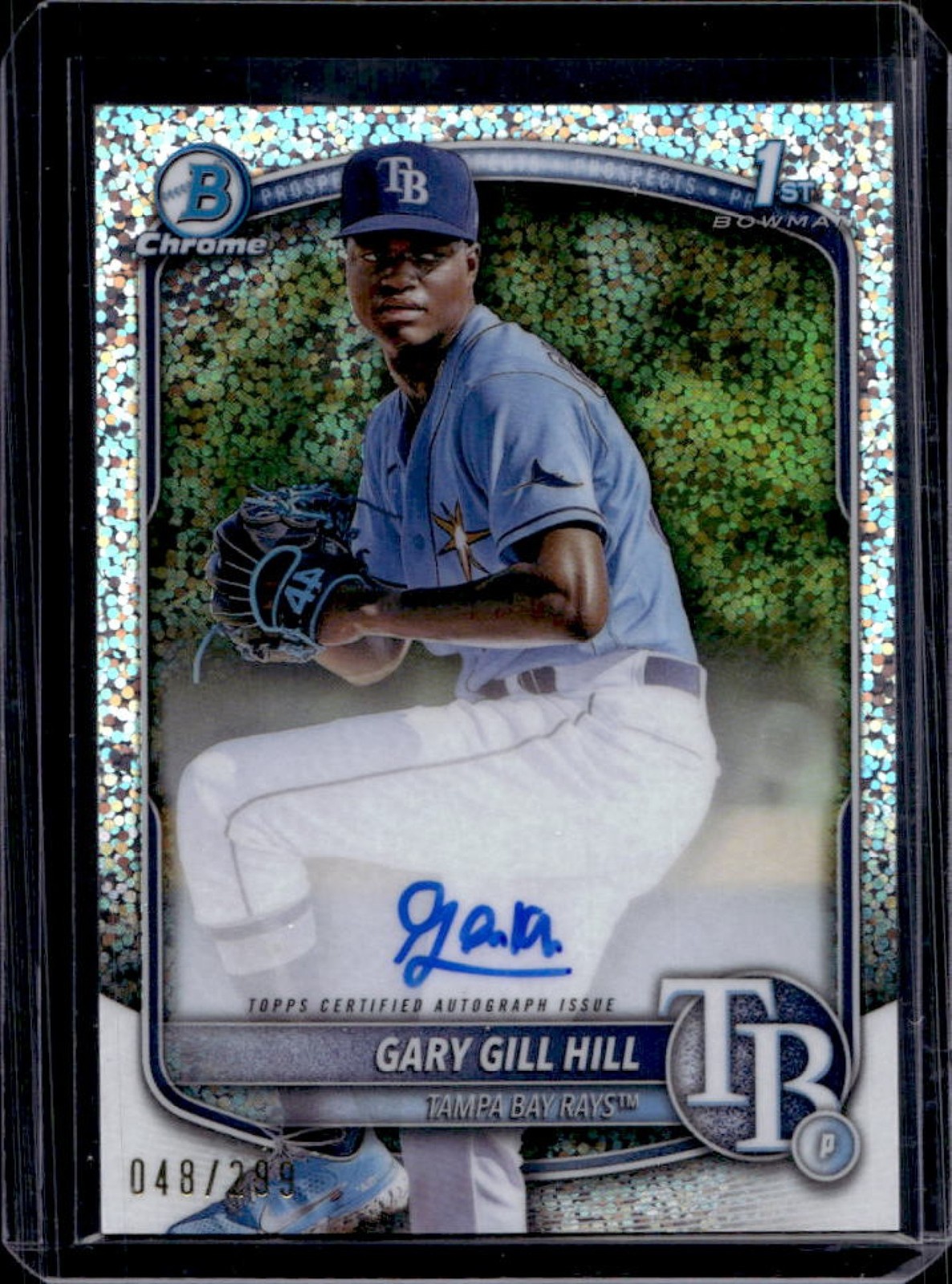 2025 Bowman Gary Gill Hill Chrome Auto Speckle Refractor 1st #48/299