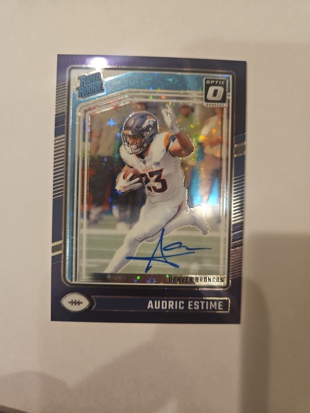 2024 Optic Rated Rookie Purple Stars On Card Auto Audric Estime #30/42 (RC) (AU)