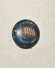 WWI 🇺🇸FOURTH LIBERTY LOAN Tin-Litho Pinback by Animate Toy Co. (c. 1918). B-5