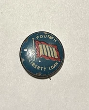 WWI 🇺🇸FOURTH LIBERTY LOAN Tin-Litho Pinback by Animate Toy Co. (c. 1918). B-5