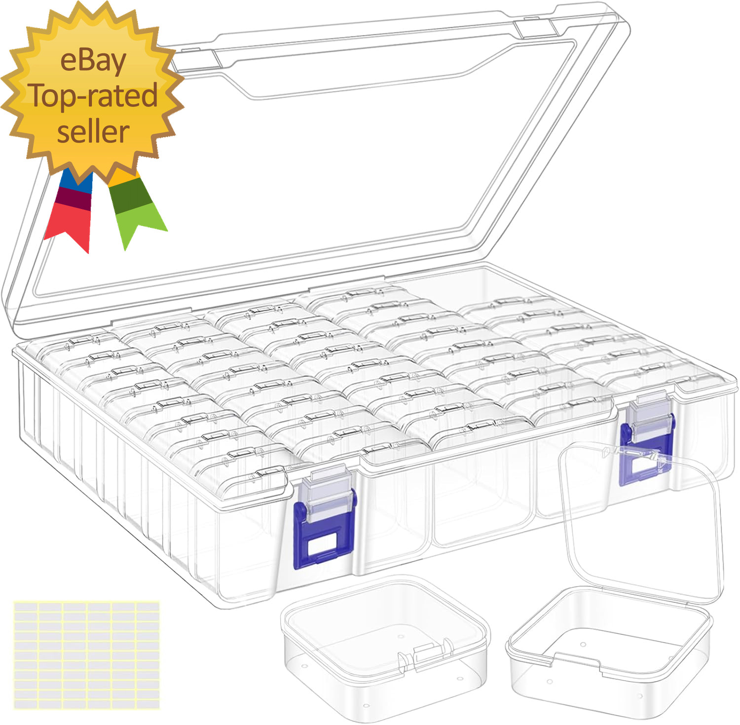 Bead Organizer Box 46 Pcs Small Bead Organizers and Storage Plastic Cases
