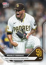 Bradgley Rodriguez Padres Call-Up 1st Win 2025 MLB Topps NOW Card 749 