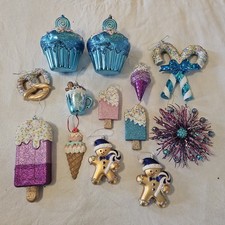 Lote 13 Helados Cupcakes Brillo Candy Land Plástico Adornos de Navidad