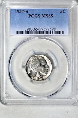 1937-S 5C Buffalo Nickel PCGS MS65
