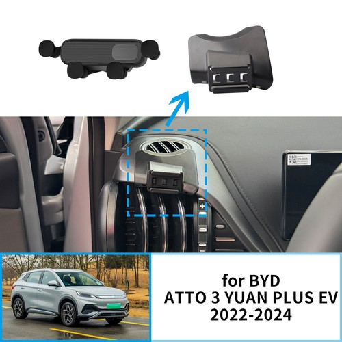 Support Téléphone Voiture pour BYD ATTO 3 YUAN PLUS EV 2022 2023 2024 Support GPS - Photo 2 sur 15