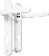 UPVC Door Handle Set 92mm PZ White Lever 212mm Backplate