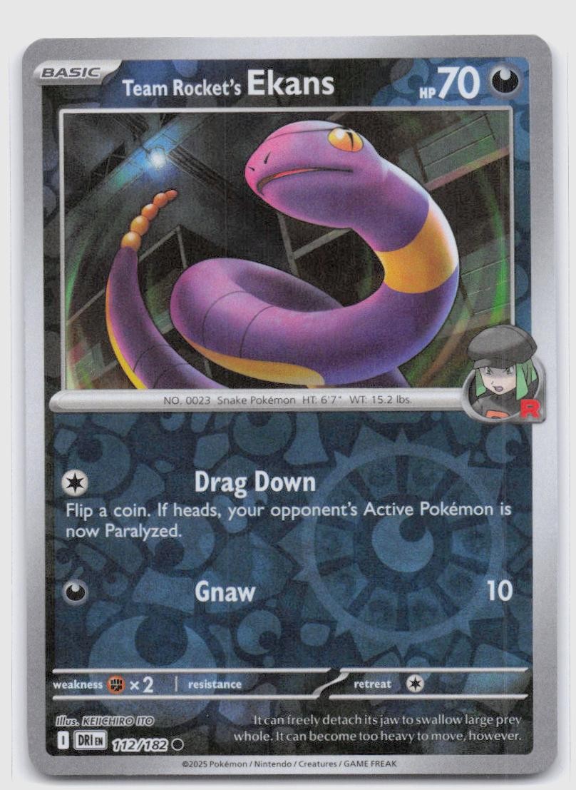 SV10: Destined Rivals #112/182 Team Rocket's Ekans Reverse Holo
