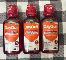(3) Vicks DayQuil Intense Flu Multi Symptom New Formula 12 fl oz, Exp. 02/2027