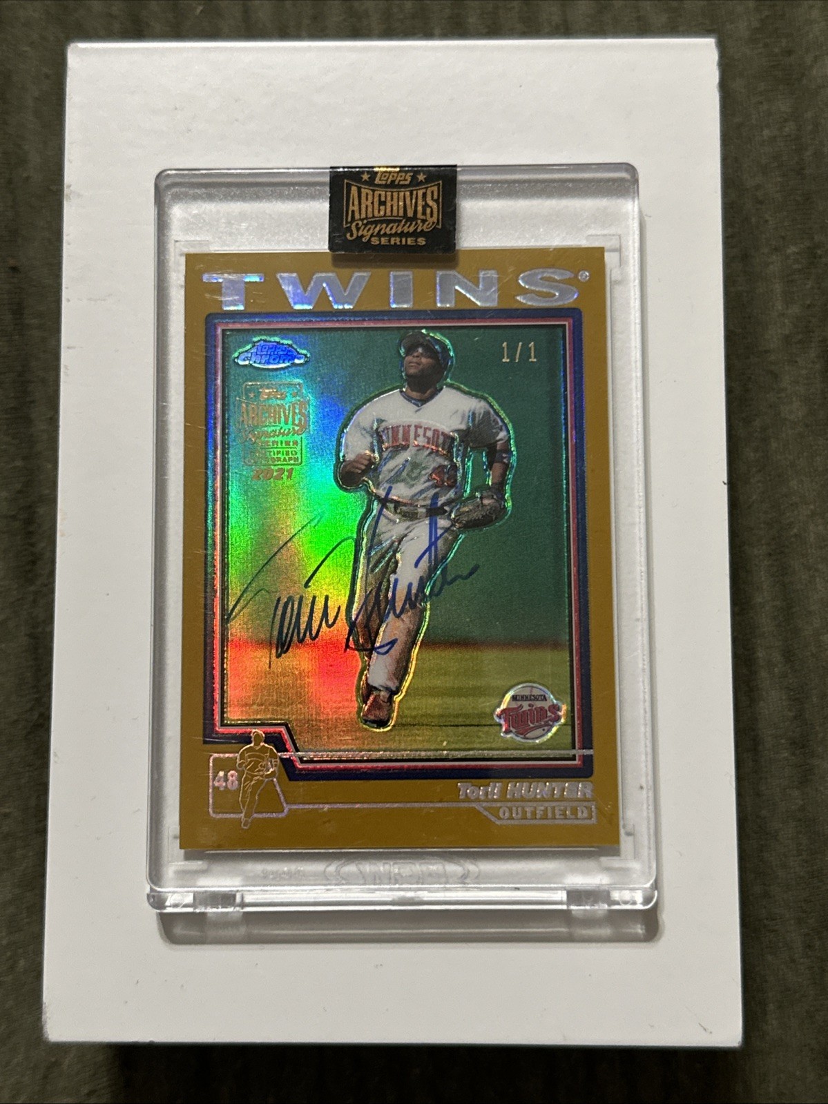 1/1 2004 Topps Chrome - Torii Hunter #372 Gold Refractor Archive Series Auto HOF
