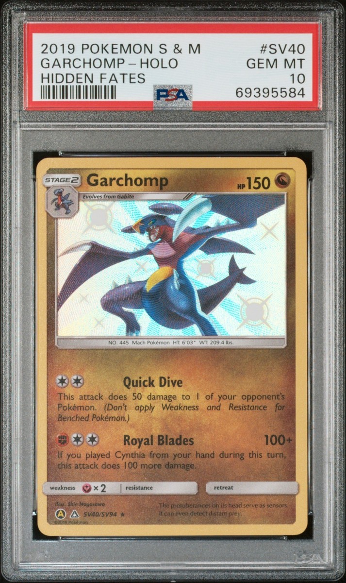 PSA 10 Garchomp Holo SV40/SV94 Hidden Fates 2019 Pokemon Card | eBay