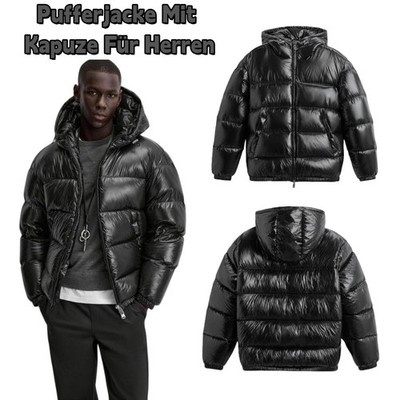 Pufferjacke Mit Kapuze Für Herren Leichte Isolierung, Warmer Federn Wintermantel