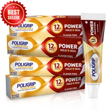 Poligrip Power Max Power Hold plus Seal Denture Adhesive Cream, Denture Cream fo