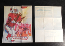 1982 Kellogg's RARE team artwork insert poster St Louis Cardinals Stump Mitchell