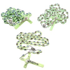 Religious Catholic Angel Virgin Mary Luminous Prayer Bead Church Rosary Necklace