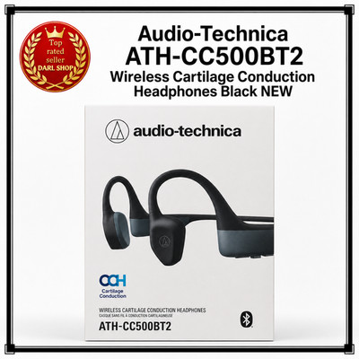 Audio-Technica ATH-CC500BT2 Wireless Cartilage Conduction Headphones Black NEW