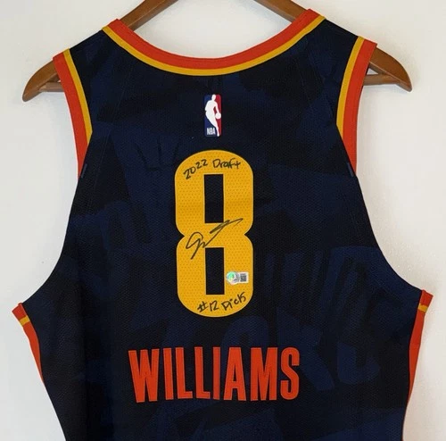 Jalen Williams #8 "2022 Draft #12 Pick" Signed Nike ADV NBA Authentic Jersey BAS
