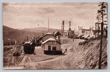 Arrow CO Moffat Rd Train Depot Railroad Dining Room Stores Dirt Rd Postcard N8