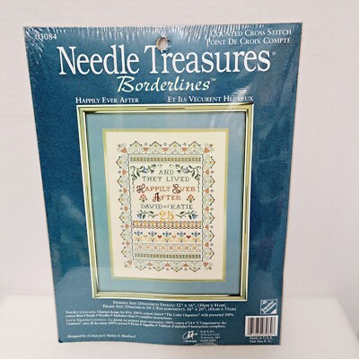 VTG JCA Needle Treasures Cross Stitch Kit #03084 Happily Ever After NOS 12''x16''