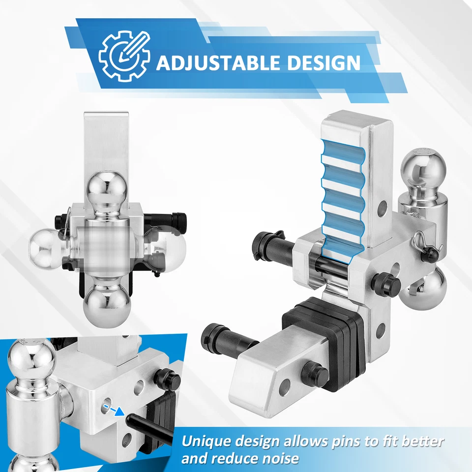 Adjustable Truck Hitch 8" Drop Rise Hitch Trailer Hitch 2'' Receiver Tow Hitches - Image 4 of 4