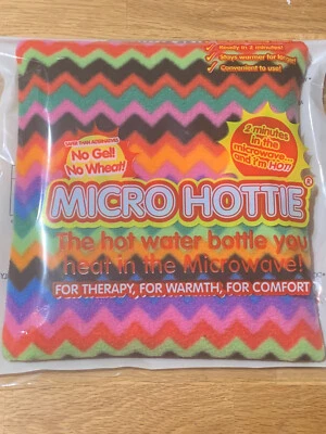 Hotties Bright Zigzag Fleece Microwavable Hot Water Bottle Micro Hottie