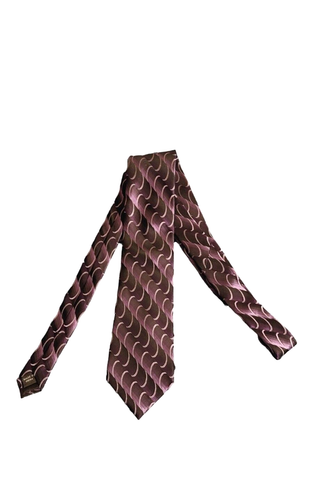Bugatti Purple Necktie Silver Swirls 100% Silk Classic Tie 59" - Picture 2 of 6