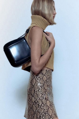 NWT ZARA Cable Knit Pullover Vest Crop Turtleneck Asymmetrical 4938/113 SMALL - Picture 5 of 13