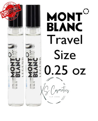 Legend By Mont Blanc For Men Mini EDT Spray 0.25oz New PACK OF 2