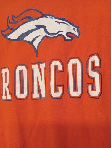 Denver Broncos NFL Women Tshirt Size 2XL Orange Broncos Spell Out Glitter - Picture 7 of 15