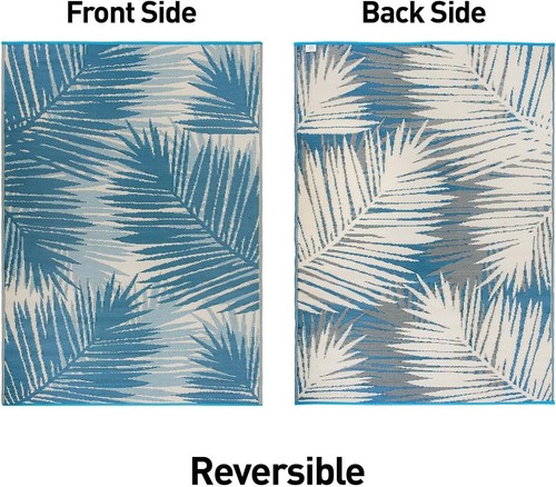 Stain-Resistant Tropical Floral Reversible Outdoor Rug 5'x7' for Any Environment - Picture 11 of 11
