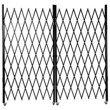 Double Folding Security Gate Folding Door Gate 6-1/2'H x 12'W Scissor Gate