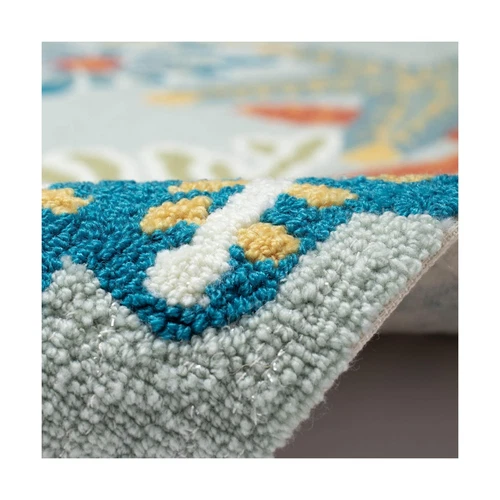 Liora Manne 2256/04 Aqua Ravella Coastal Ocean Scene Indoor/Outdoor Round Rug... - Picture 8 of 8
