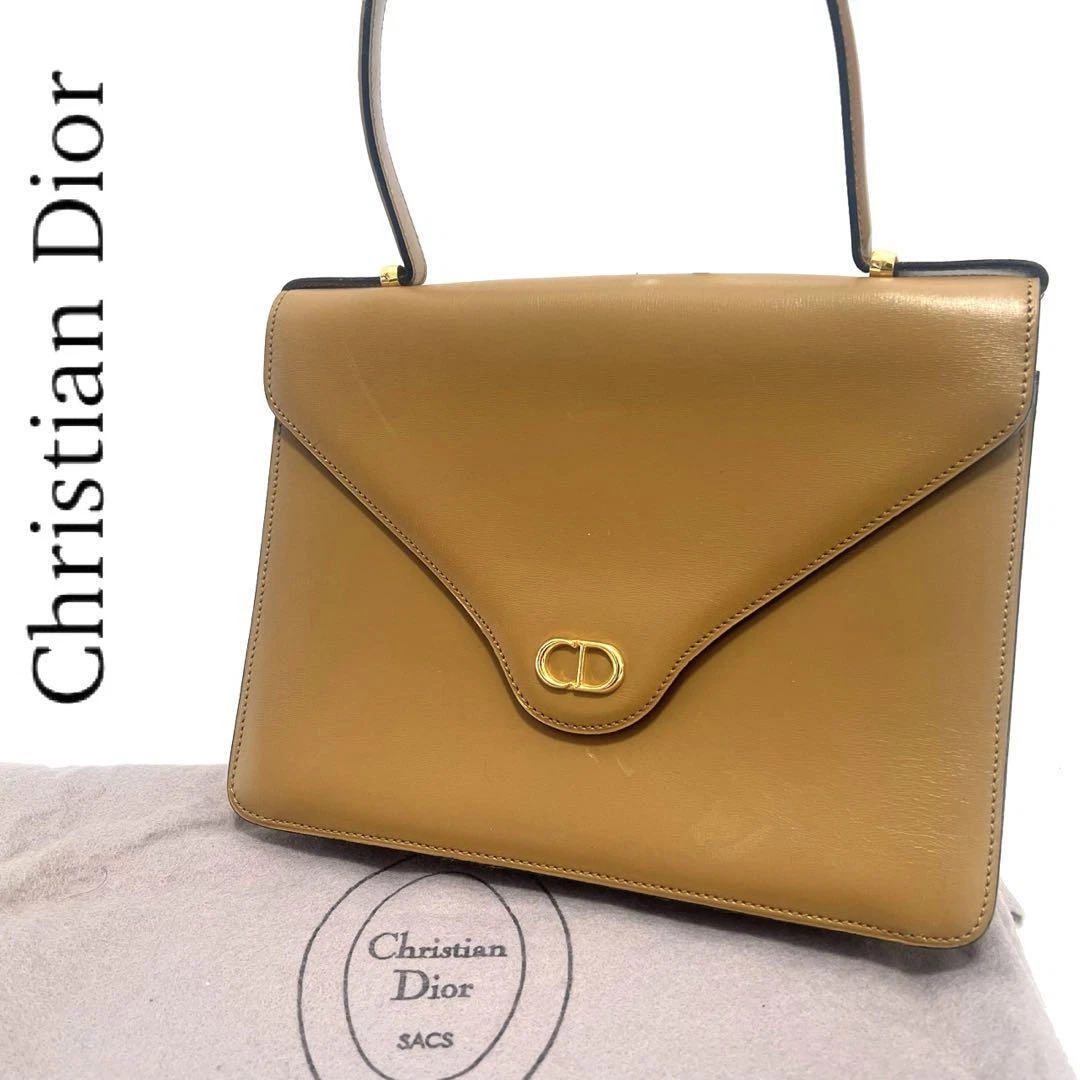Sac à main Christian Dior fourre tout CD cuir camel authentique