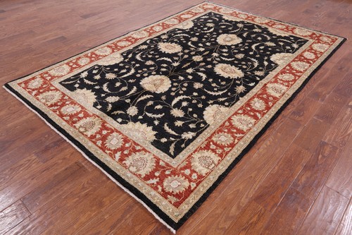 Chobi Peshawar Handgeknüpfter Wollteppich 6 Fuß 3 Zoll x 9 Fuß 3 Zoll - W201 - Bild 3 von 7