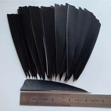 50PCS 4 inch Black Shield Archery Fletches Fletching Arrow Feathers RW LW