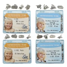200 Pcs Dental Orthodontic Monoblock Buccal Tubes 1st/2nd Molar MBT ROTH 022 
