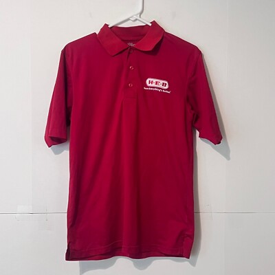 Ukrops Mens Polo Shirt Size S Red H-E-B Employee Manager Worker Uniform