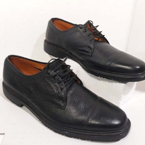 Allen Edmonds Mens 11D 4802 Becker Black Pebbled Leather Cap Toe Lace Up Oxford