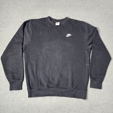 Nike Sportswear Club Fleece Black Crewneck Sweatshirt BV2662-010 Mens Small
