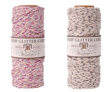 1MM Glitter Metallic Hemp Twine Hemptique Cord Macrame String 20lbs 118ft Spool