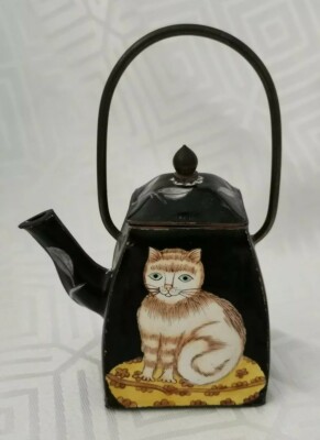 Emaillierte Katze kleine Teekanne Kaiserin Kunst