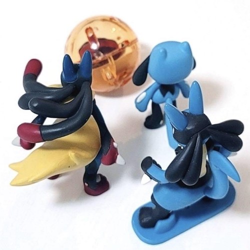 Pokemon Moncolle Mini Figure Lucario Mega Evolution Set - Picture 3 of 3