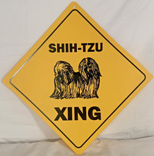 Indoor/Outdoor DOG Warning/Crossing "XING" Plastic 12" Yellow sign SHIH-TZU