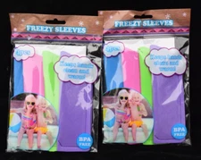 Lot of 8 Freezy Sleeve Reusable Popsicle Frozen Yoghurt Holder Bags BPA Free