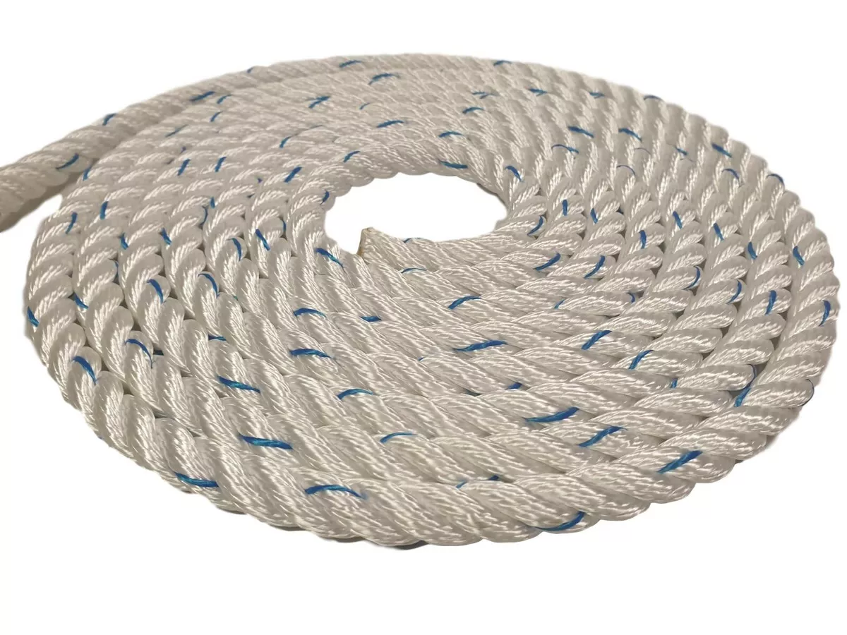 8mm 3 Strand White Polyester Rope - Mooring Rope - Choose Length