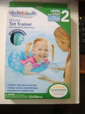 SWIM SCHOOL DELUXE TOT TRAINER WITH SAFETY STRAP NEW IN BOX BLUE: FM20-7