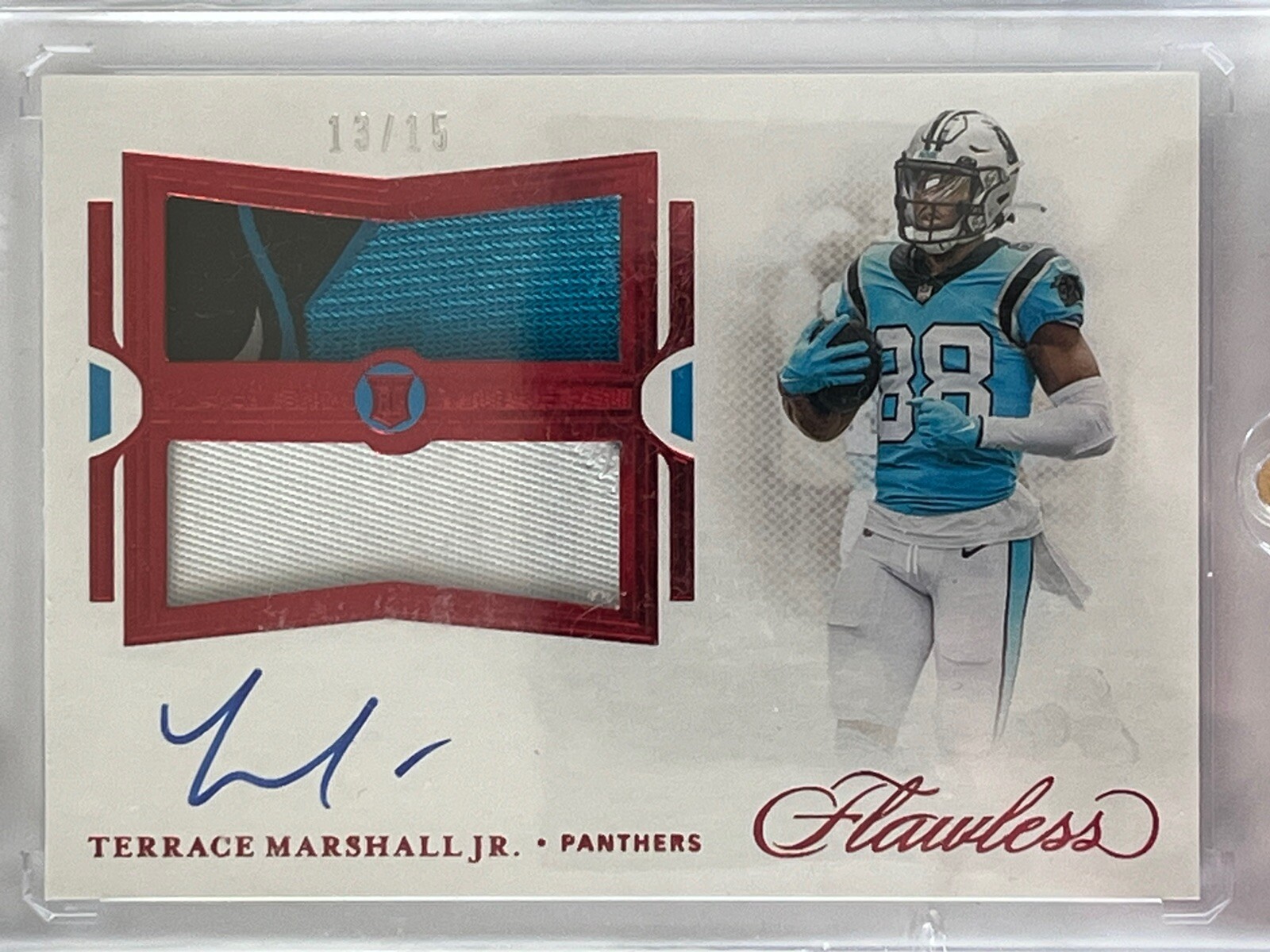 Terrace Marshall Jr. Panini Flawless Rookie Dual Patch Autograph #RDPATMA Ruby