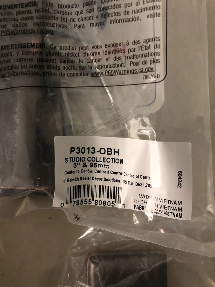 (5) Tirador de gabinete de estudio de bronce frotado con aceite Hickory Hardware P3013-OBH 3" y 96 mm Foto 3 de 3